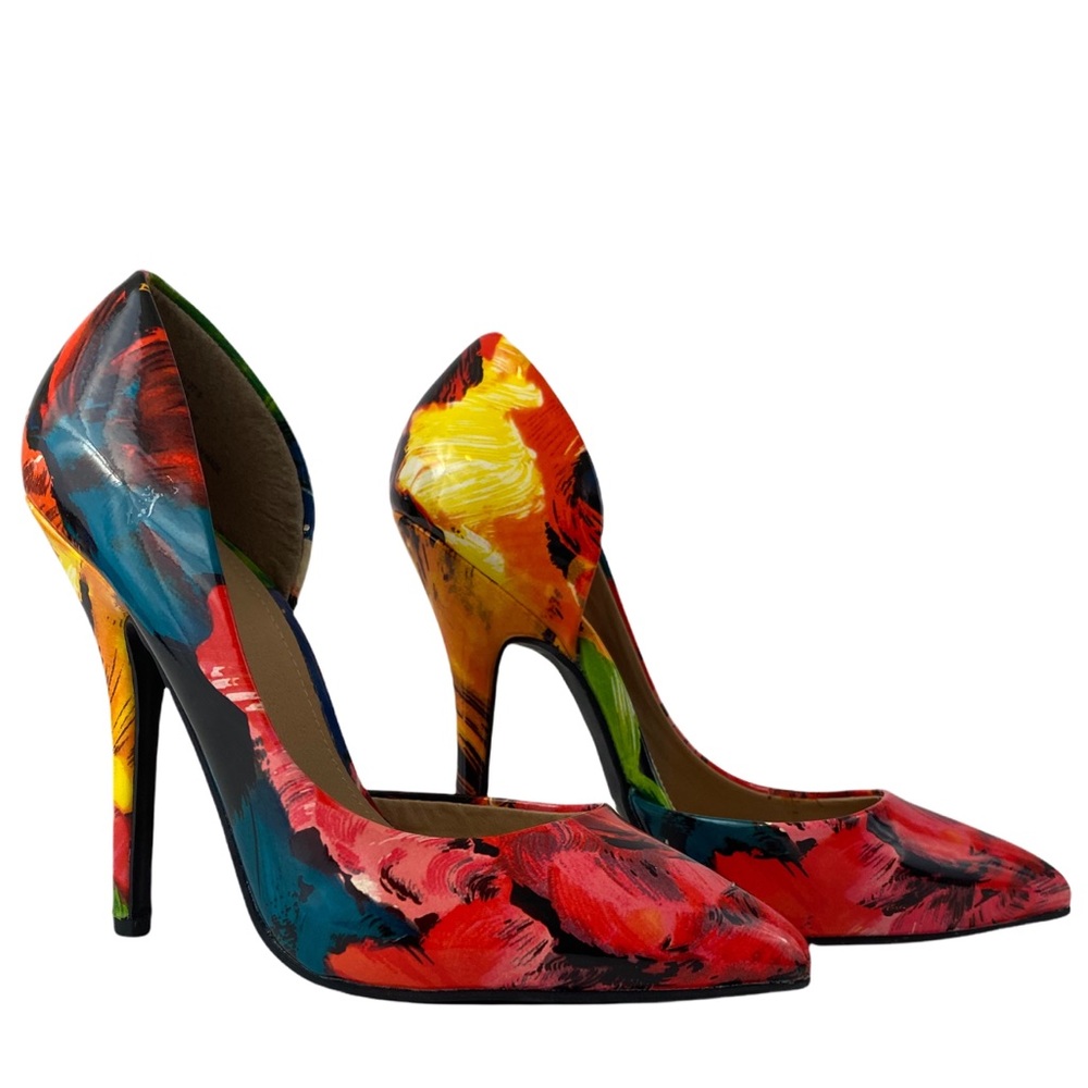 JUST FAB NWOT Tropical Print Pumps